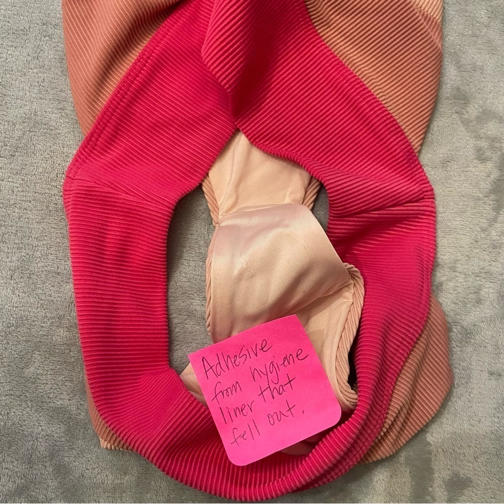 New! Beach Riot Alexis Bikini Bottom Rouge Colorblock Ribbed Pink 10037 - Picture 4 of 7